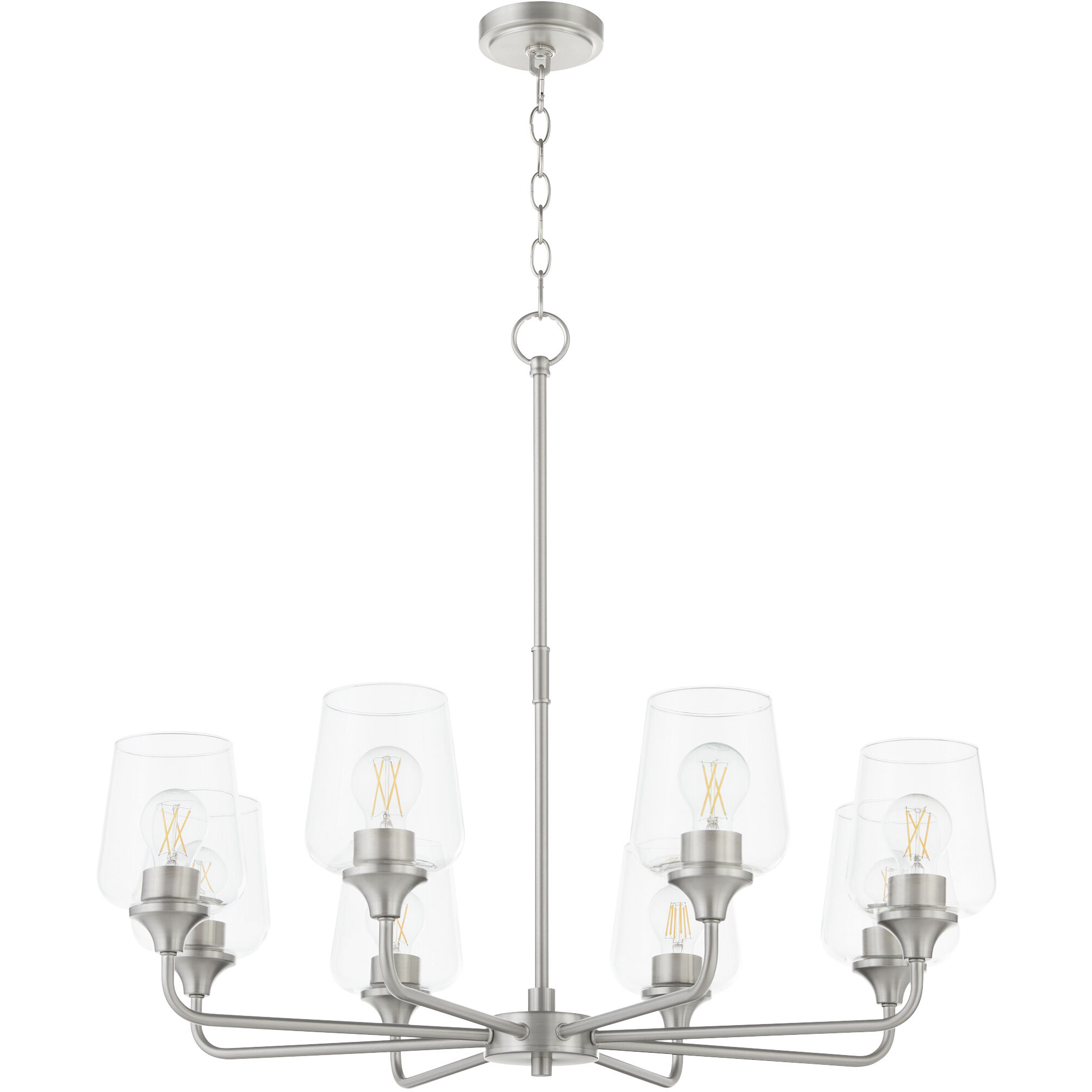 Raymond 8 Light 32 inch Satin Nickel Chandelier Ceiling Light