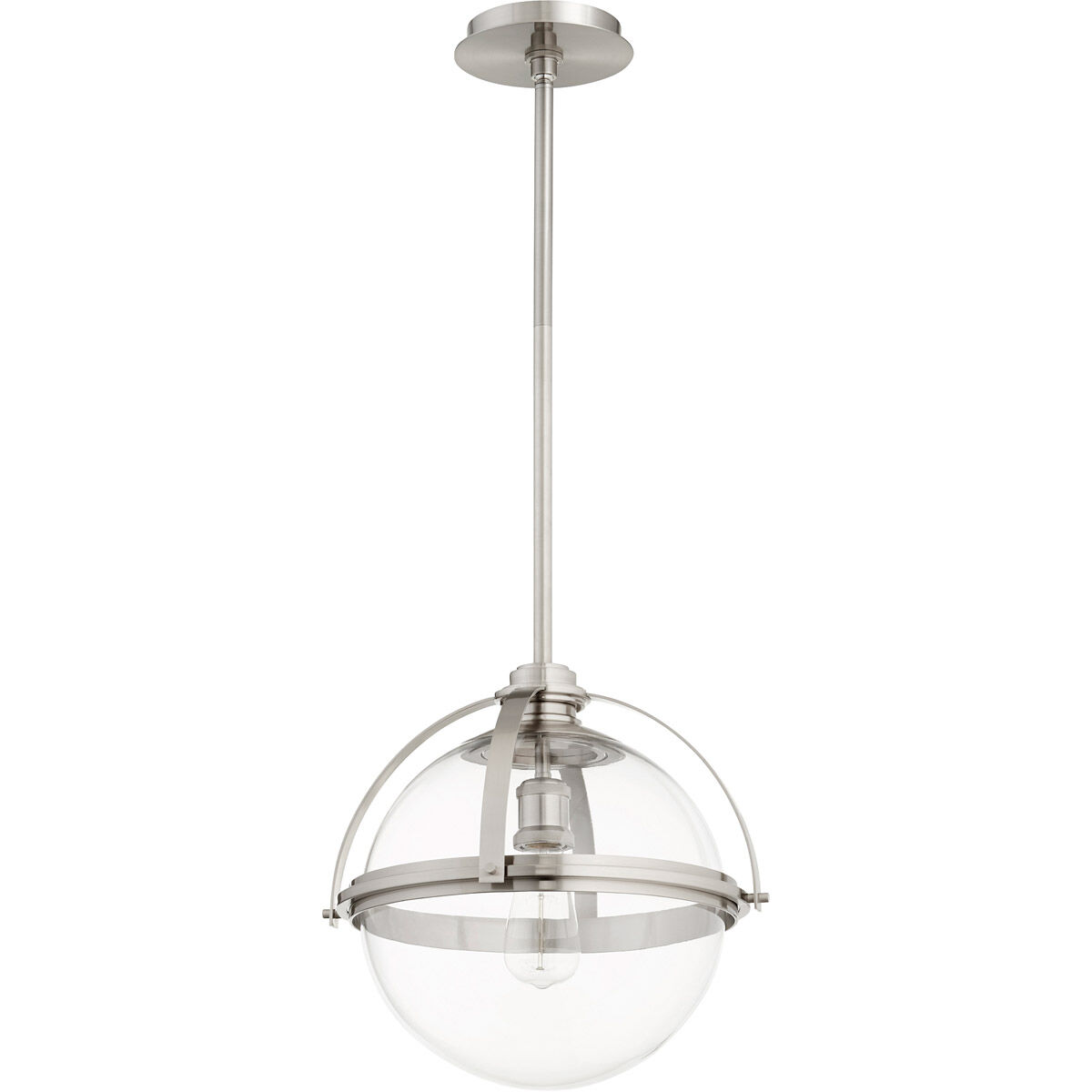 Meridian 1 Light 14.75 inch Satin Nickel Pendant Ceiling Light