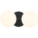 Fort Worth 2 Light 14 inch Matte Black Vanity Light Wall Light