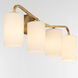 Rutherford 4 Light 22.75 inch Brushed Brass Vanity Light Wall Light