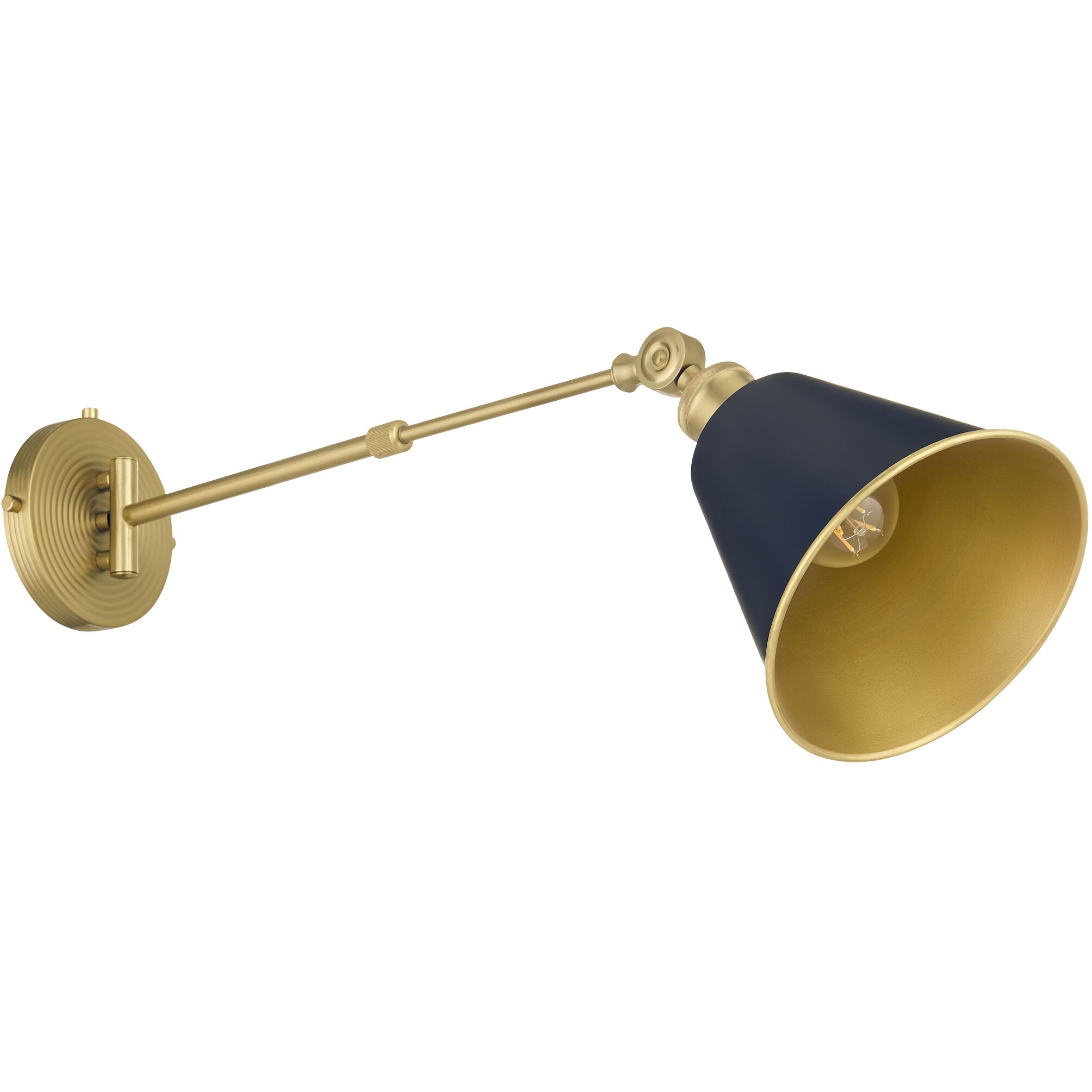 Bailey Wall Mount Wall Light in Blue and Aged Brass