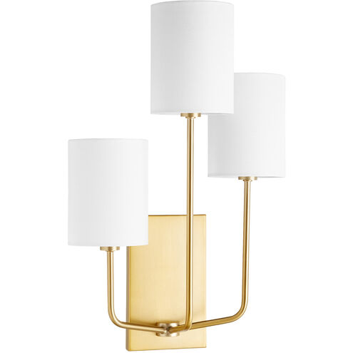 Harmony 3 Light 13 inch Aged Brass Wall Mount Wall Light