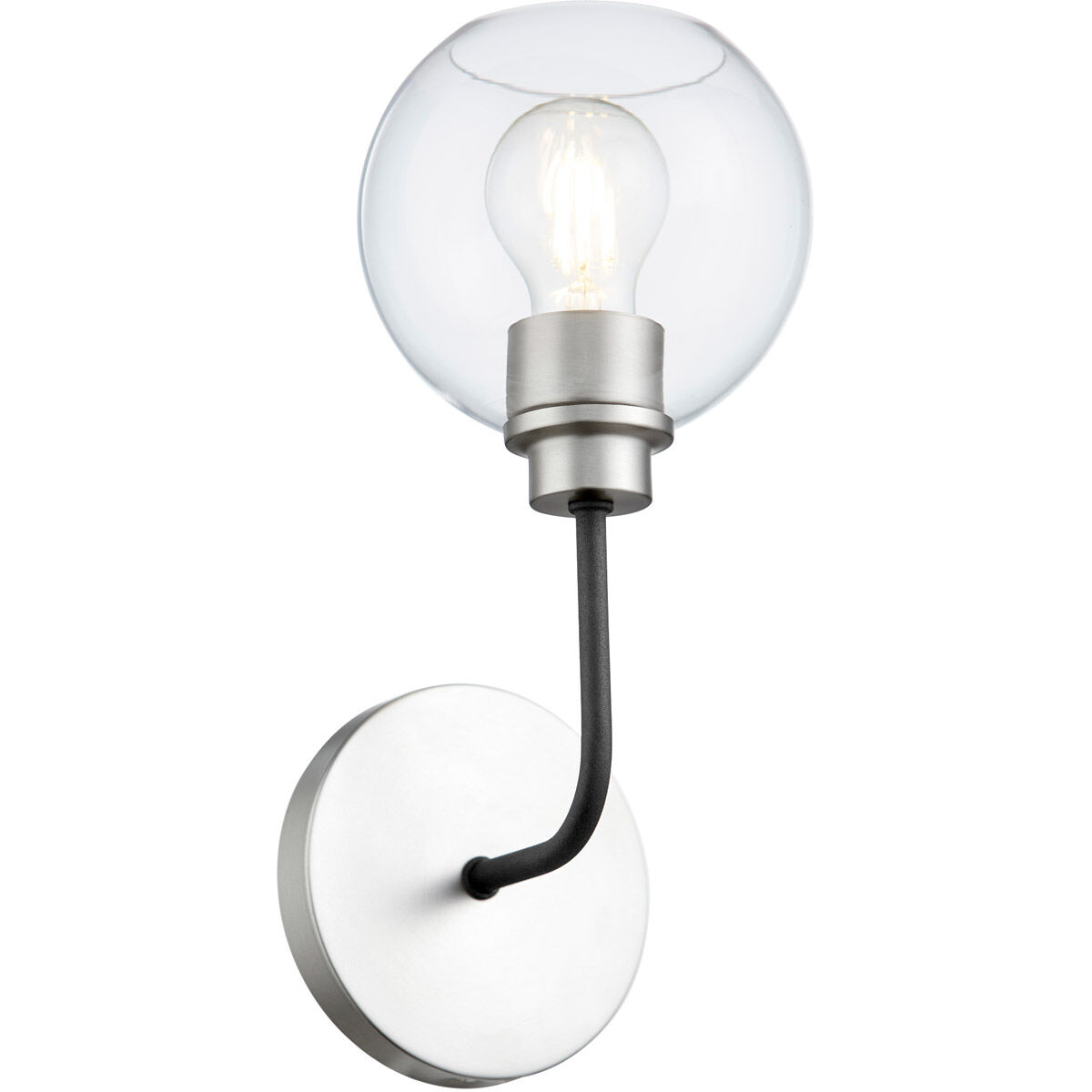 Clarion 1 Light 6 inch Noir and Satin Nickel Wall Mount Wall Light