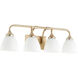 Enclave 4 Light 26.5 inch Aged Silver Leaf Vanity Light Wall Light in Satin Opal
