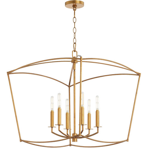 Mantle 6 Light 23.25 inch Gold Leaf Pendant Ceiling Light