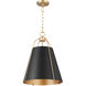 Jamie 1 Light 15 inch Matte Black and Aged Brass Pendant Ceiling Light