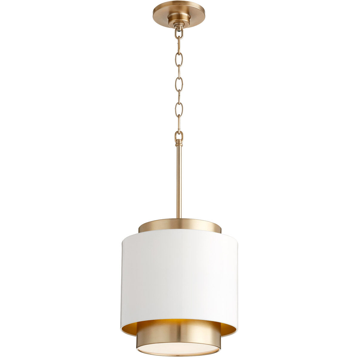 Fort Worth 1 Light 10.5 inch Studio White and Aged Brass Mini Pendant Ceiling Light