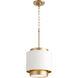 Fort Worth 1 Light 10.5 inch Studio White and Aged Brass Mini Pendant Ceiling Light