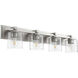Fort Worth 4 Light 33 inch Satin Nickel Vanity Light Wall Light in Clear Seeded