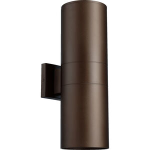 Cylinder 2 Light 17 inch Oiled Bronze Outdoor Wall Mount
