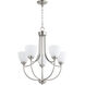 Enclave 5 Light 24 inch Satin Nickel Chandelier Ceiling Light in Satin Opal
