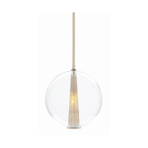Caviar 1 Light 14 inch Polished Nickel Pendant Ceiling Light, Adjustable Large