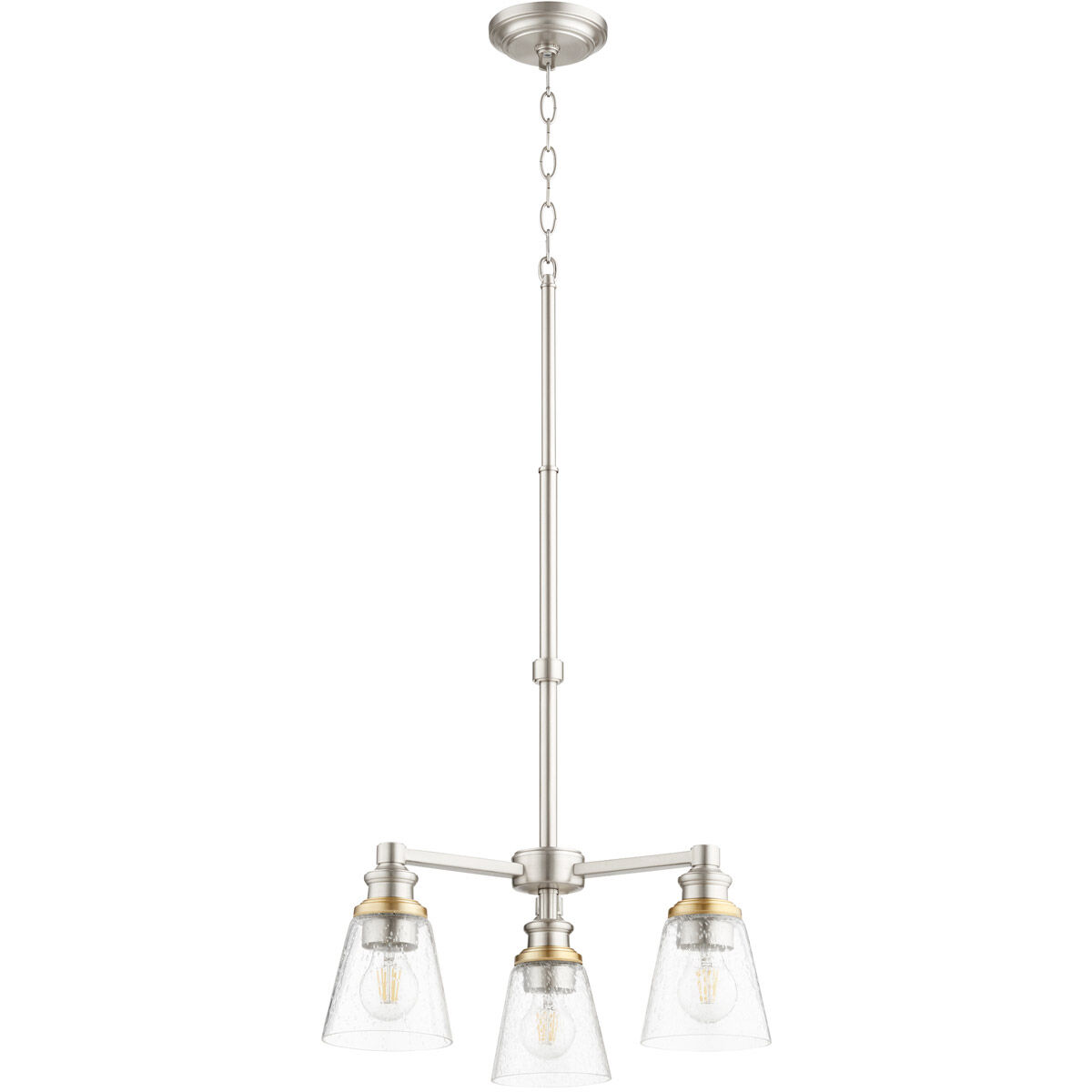 Dunbar 3 Light 19 inch Satin Nickel Mini Chandelier Ceiling Light