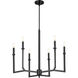 Merrick 6 Light 25 inch Matte Black Chandelier Ceiling Light