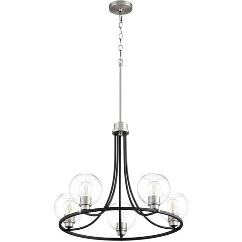 Clarion 5 Light 26 inch Noir and Satin Nickel Chandelier Ceiling Light
