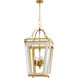 Loire 4 Light 16.5 inch Studio White and Brushed Brass Pendant Ceiling Light