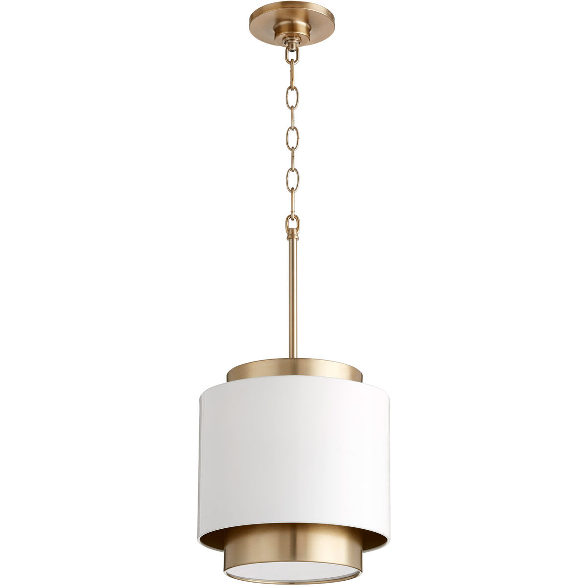 Fort Worth 1 Light 10.5 inch Studio White and Aged Brass Mini Pendant Ceiling Light