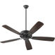 Ovation 52 inch Matte Black with Matte Black/Walnut Blades Ceiling Fan in Not Included