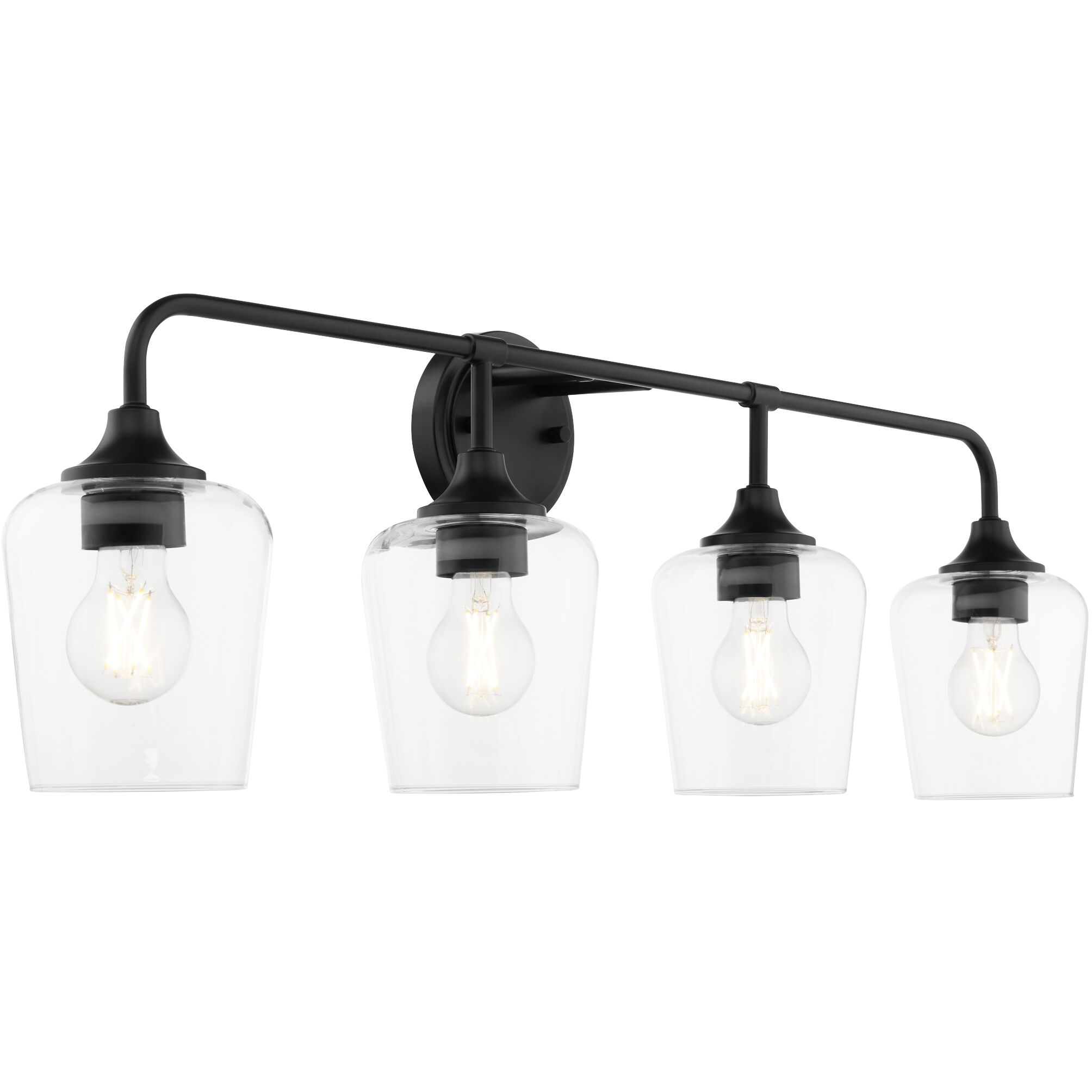 Raymond 4 Light 32 inch Matte Black Vanity Light Wall Light