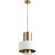 Fort Worth 1 Light 12 inch Studio White and Aged Brass Pendant Ceiling Light 