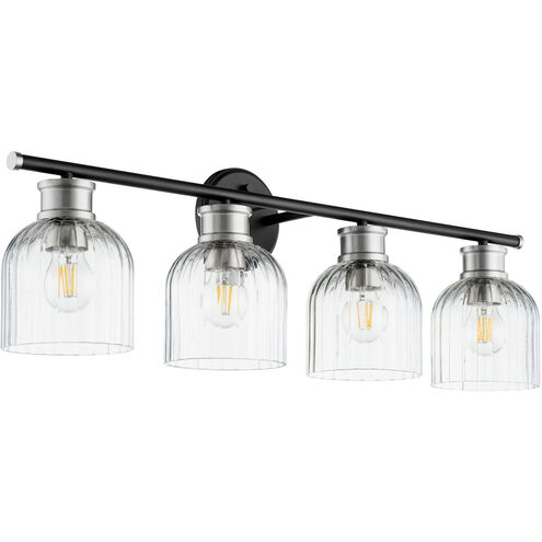 Monarch 4 Light 31.75 inch Noir and Satin Nickel Vanity Light Wall Light