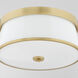 Weir 3 Light 16 inch Aged Brass Flush Mount Ceiling Light