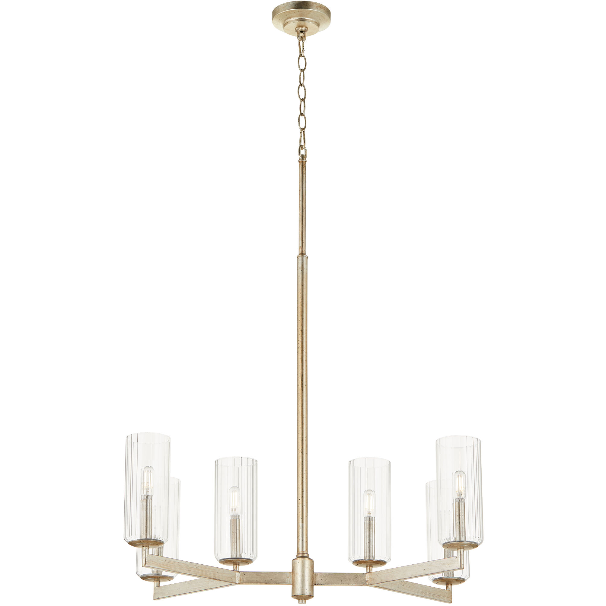 Merrick 6 Light Aged Silver Leaf Chandelier Ceiling Light