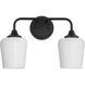 Raymond 16 inch Matte Black Wall Mount Wall Light in Opal