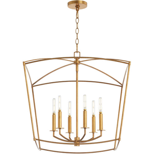 Mantle 6 Light 23.25 inch Gold Leaf Pendant Ceiling Light