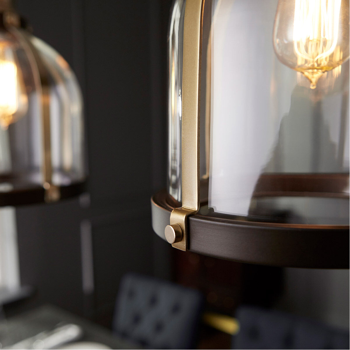 Banded Dome 1 Light 10 inch Aged Brass and Oiled Bronze Mini Pendant Ceiling Light