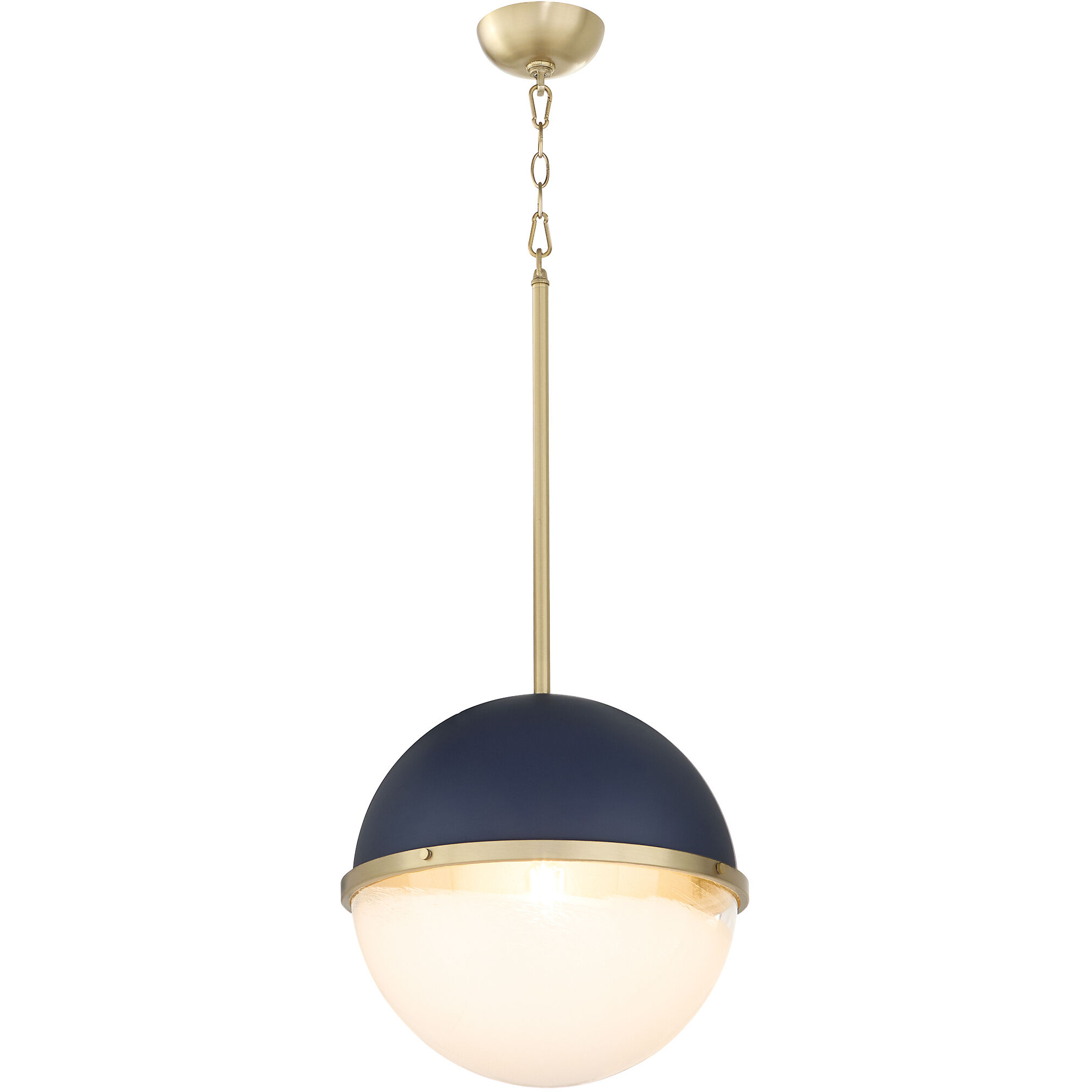 Fort Worth 1 Light 14.75 inch Blue with Aged Brass Pendant Ceiling Light