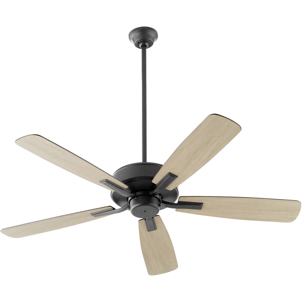 Ovation 52 inch Matte Black with Matte Black/Weathered Gray Blades Ceiling Fan in Not Included