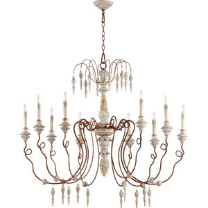 La Maison 10 Light 45 inch Manchester Grey with Rust Accents Chandelier Ceiling Light