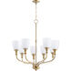Richmond 8 Light 31 inch Aged Brass Chandelier Ceiling Light in Satin Opal