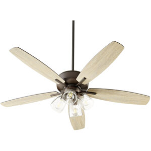 Breeze 52 inch Oiled Bronze with Oiled Bronze and Weathered Oak Blades Ceiling Fan, Quorum Home