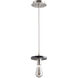 Fort Worth 1 Light 5.88 inch Satin Nickel and Black Marble Mini Pendant Ceiling Light