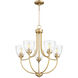 Enclave 5 Light 24 inch Aged Brass Chandelier Ceiling Light in Clear Seeded