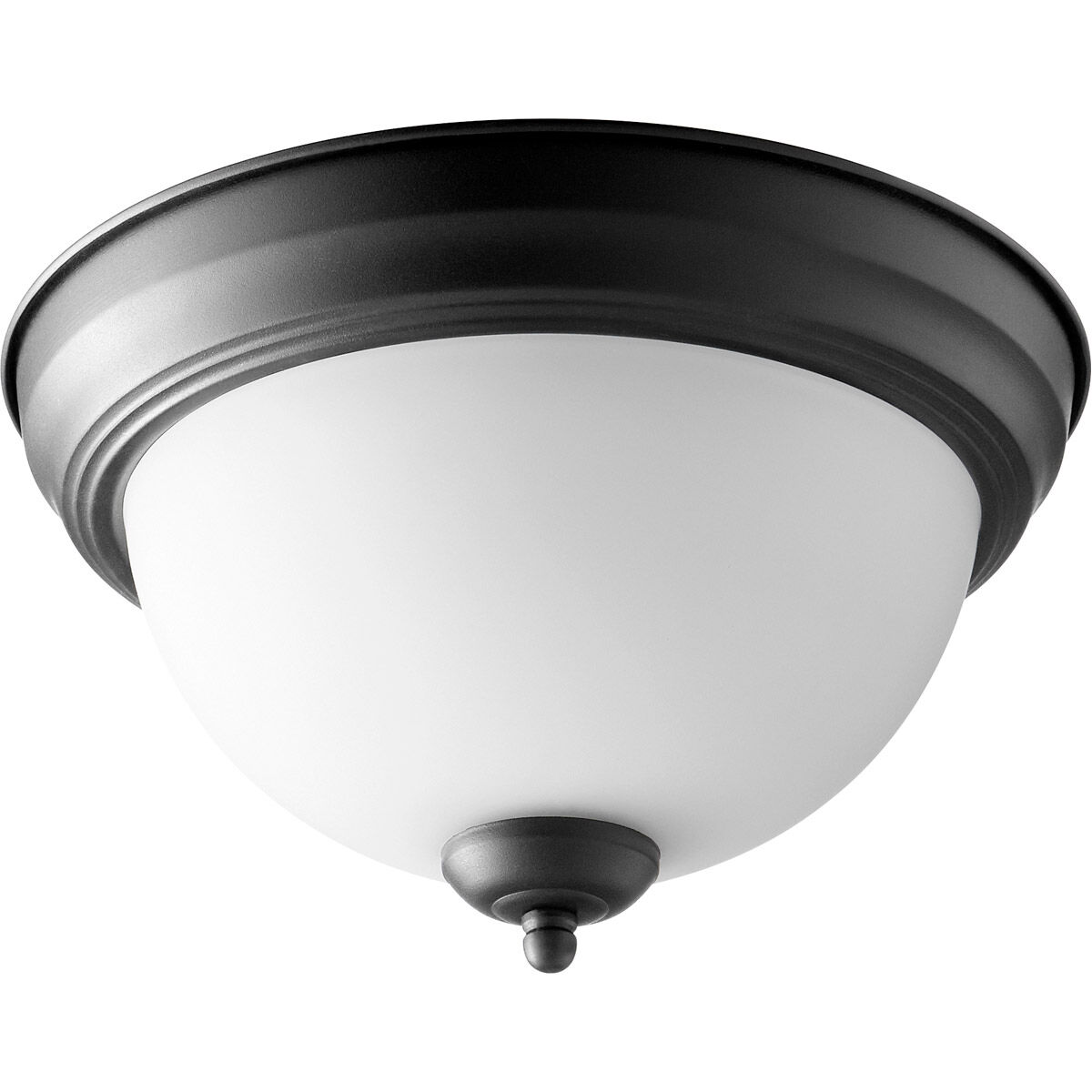 Fort Worth 2 Light 12 inch Noir Flush Mount Ceiling Light, Quorum Home