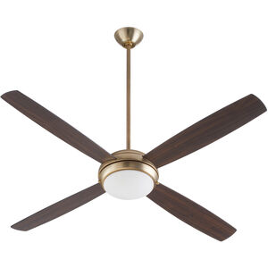 Expo 60 inch Aged Brass with Matte Black/Walnut Blades Ceiling Fan