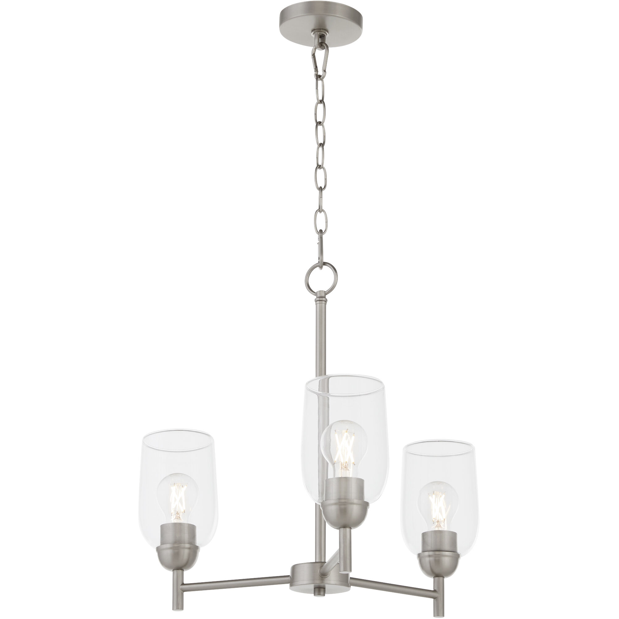 Wallinger 3 Light 20.5 inch Satin Nickel Chandelier Ceiling Light