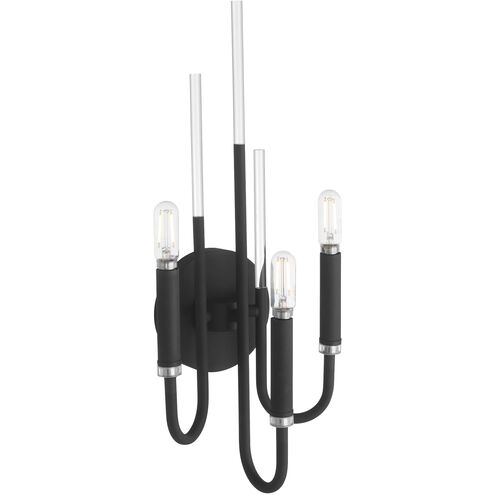 Summit 3 Light 8.5 inch Textured Black Wall Mount Wall Light