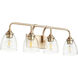 Enclave 4 Light 27 inch Aged Brass Vanity Light Wall Light in Clear Seeded