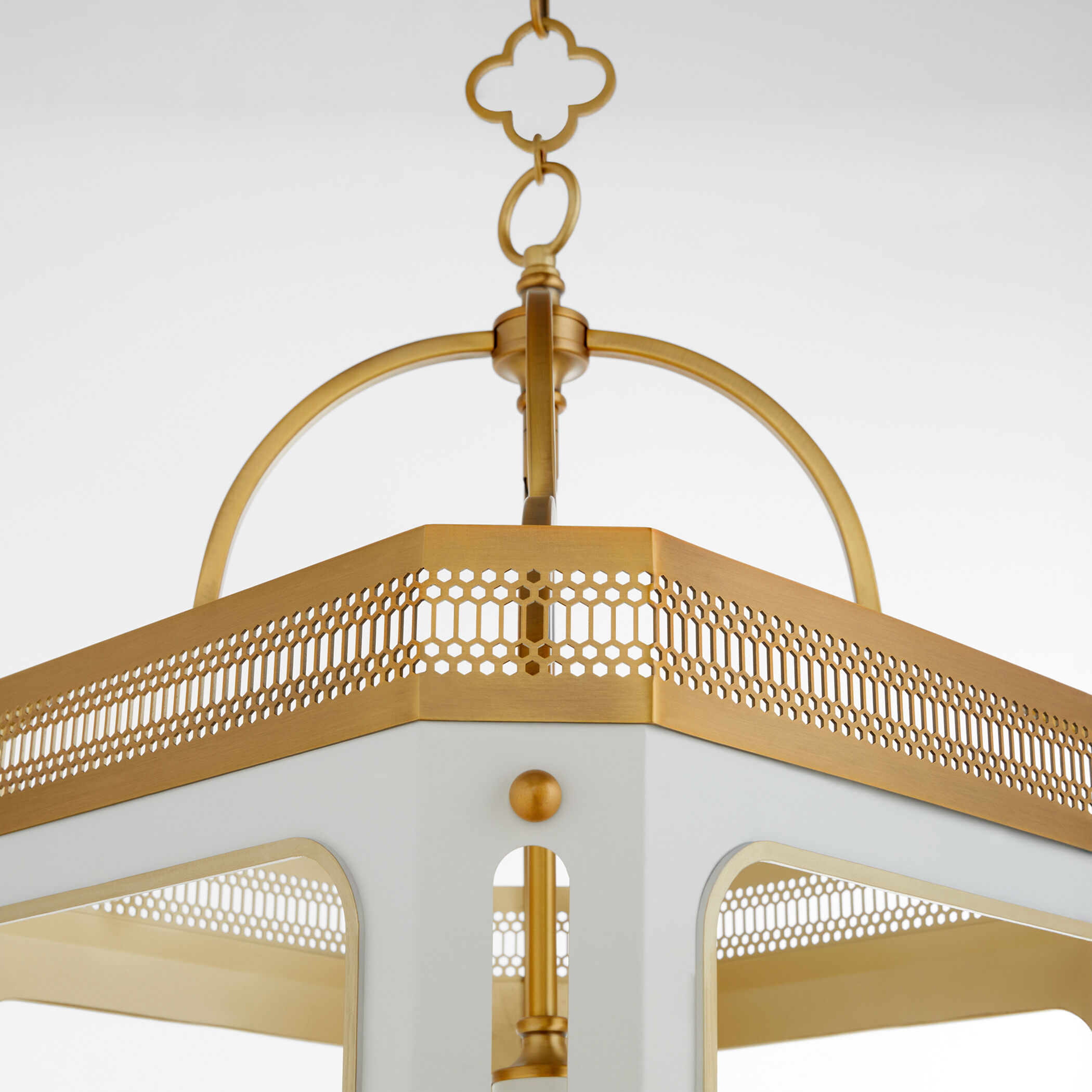 Loire 4 Light 16.5 inch Studio White and Brushed Brass Pendant Ceiling Light