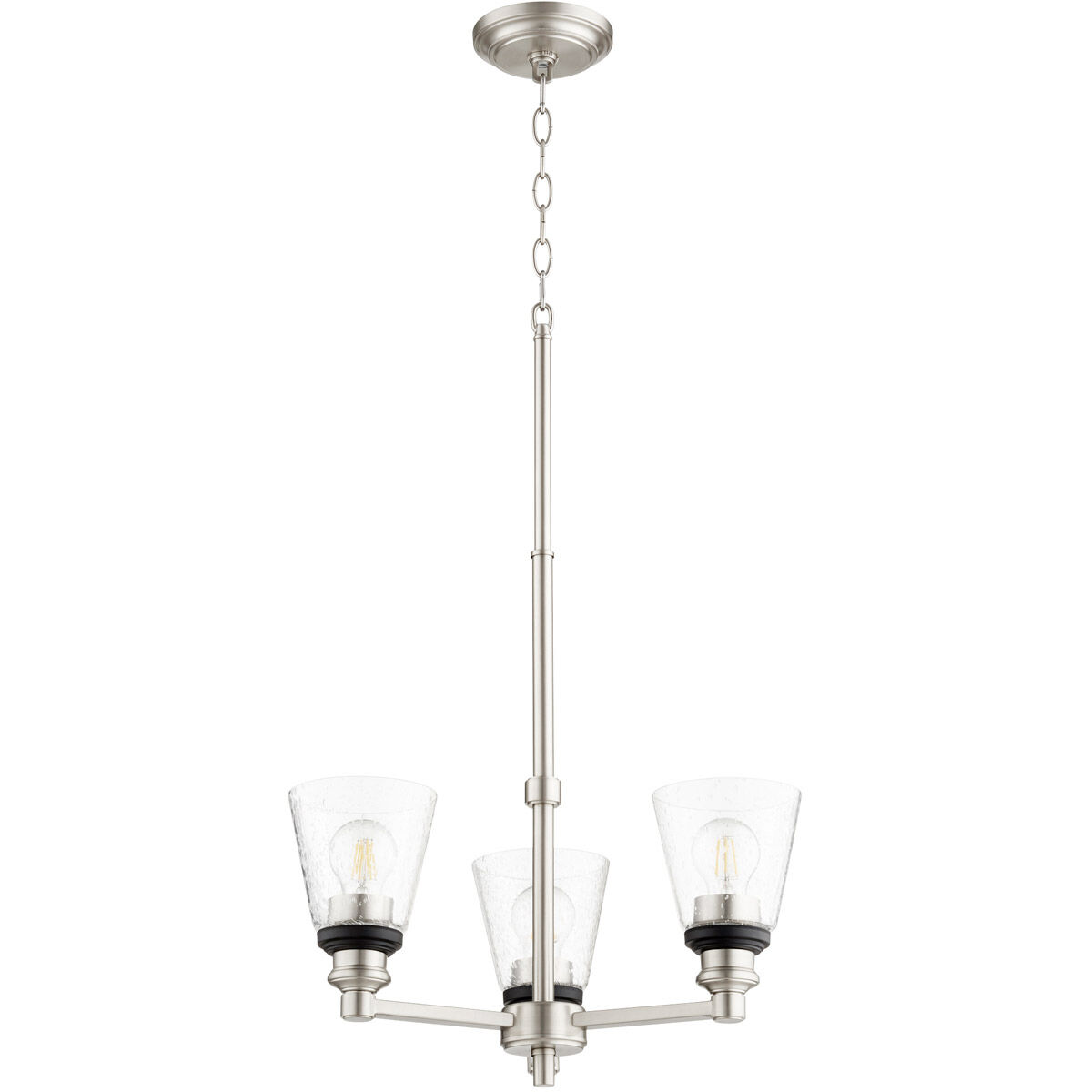 Dunbar 3 Light 19 inch Satin Nickel Mini Chandelier Ceiling Light