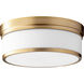 Celeste 3 Light 14 inch Aged Brass Flush Mount Ceiling Light, Satin Opal