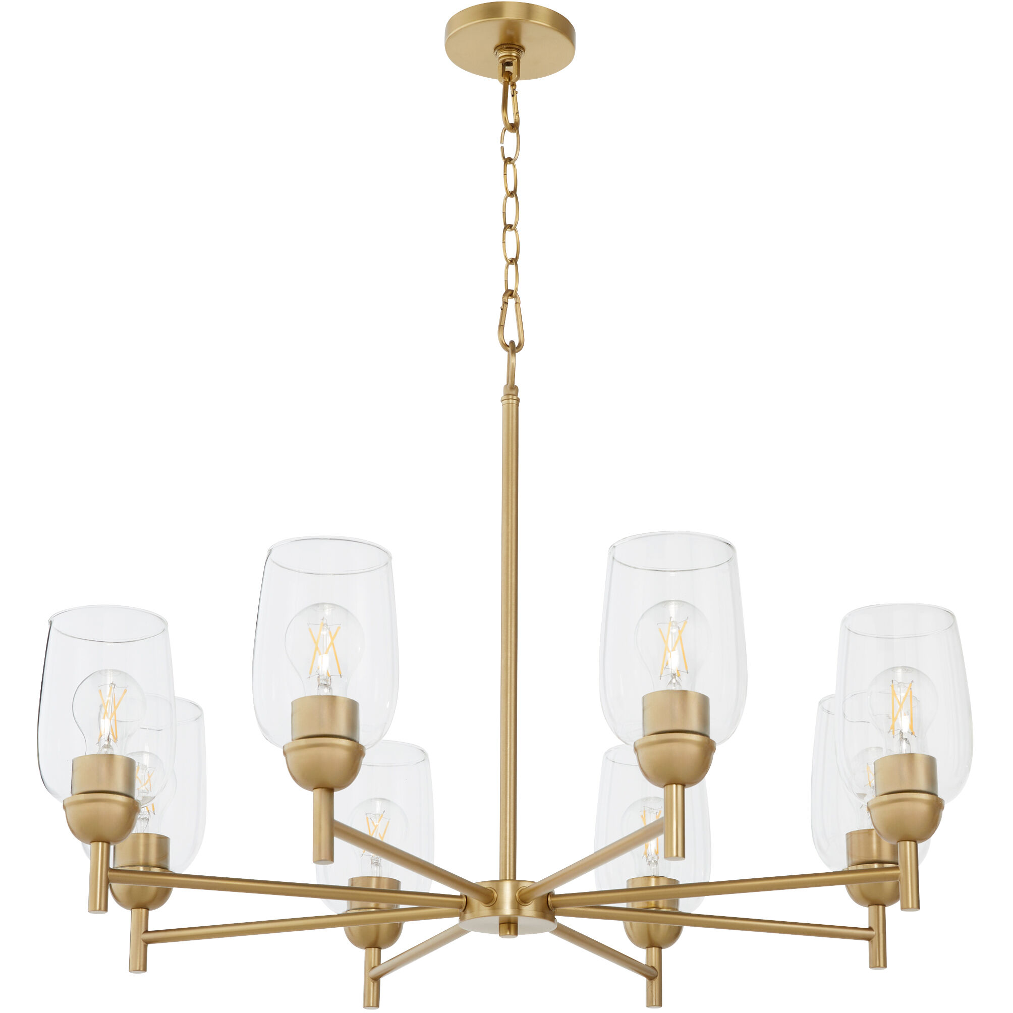 Wallinger 8 Light 32 inch Aged Brass Chandelier Ceiling Light
