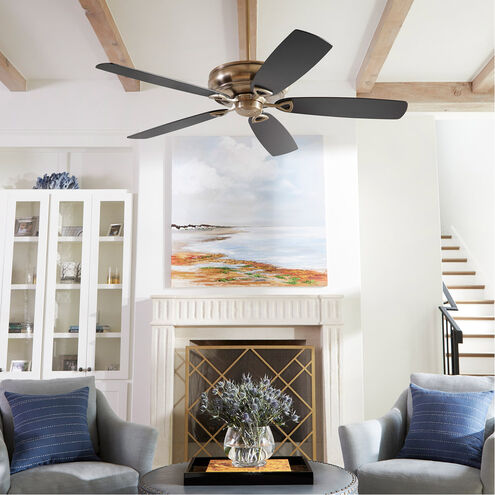 Alto 62 inch Aged Brass with Reversible Matte Black and Walnut Blades Ceiling Fan