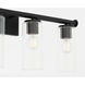 Mercier 4 Light 32 inch Matte Black Vanity Light Wall Light