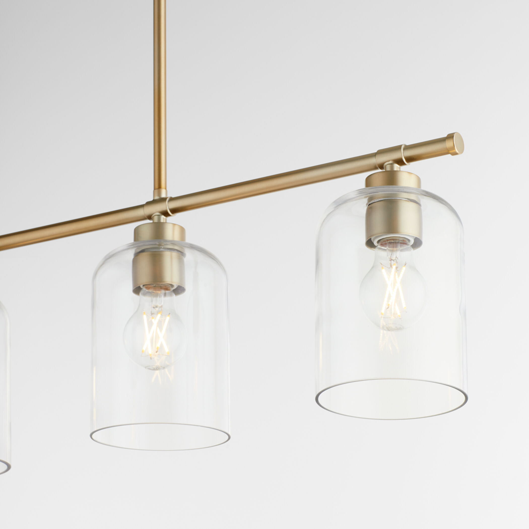 Tribute 4 Light 35 inch Aged Brass Linear Pendant Ceiling Light