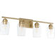 Wallinger 4 Light 30.25 inch Aged Brass Vanity Light Wall Light